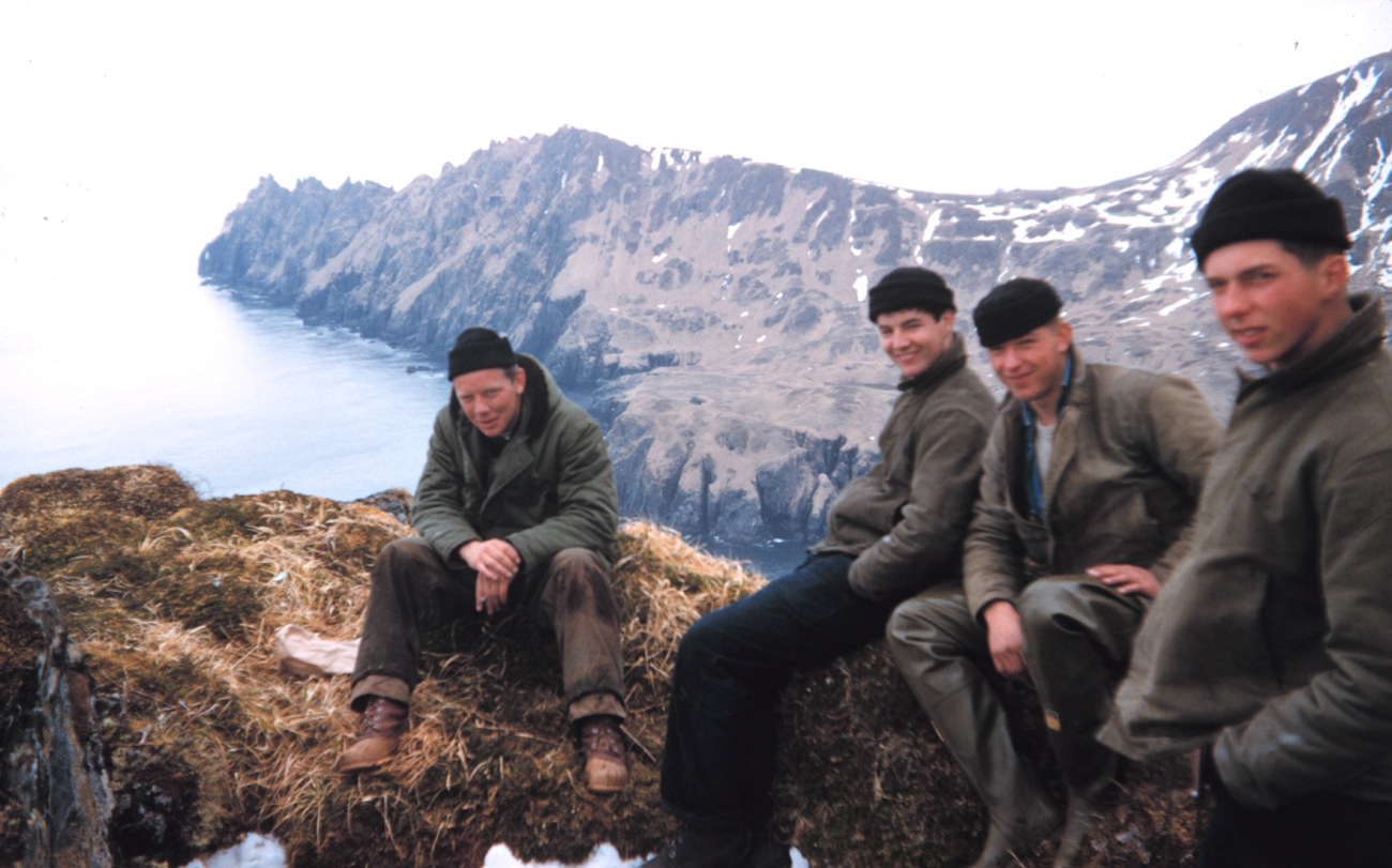 Signal building party taking a rest on Kagalaska Island (Image credit: Rear Admiral Harley D. Nygren) Signal building party taking a rest on Kagalaska Island