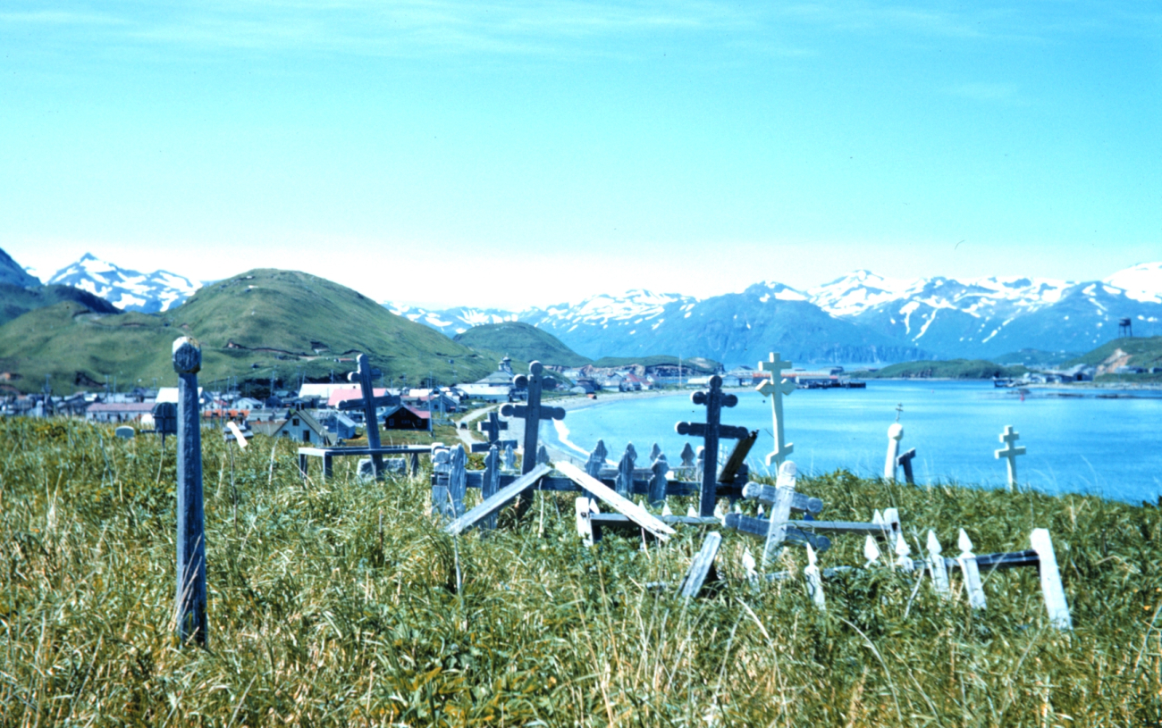 The Russian Orthodox graveyard at Unalaska (Image credit: Rear Admiral Harley D. Nygren) The Russian Orthodox graveyard at Unalaska