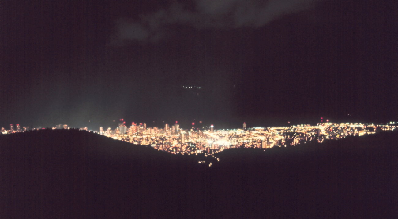 Overlooking Honolulu at night from Tantalus Drive (Image credit: Commander Grady Tuell) Overlooking Honolulu at night from Tantalus Drive