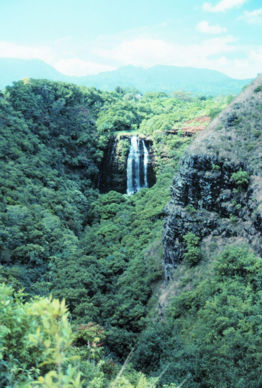 A waterfall on Kauai (Image credit: Commander John Bortniak) A waterfall on Kauai