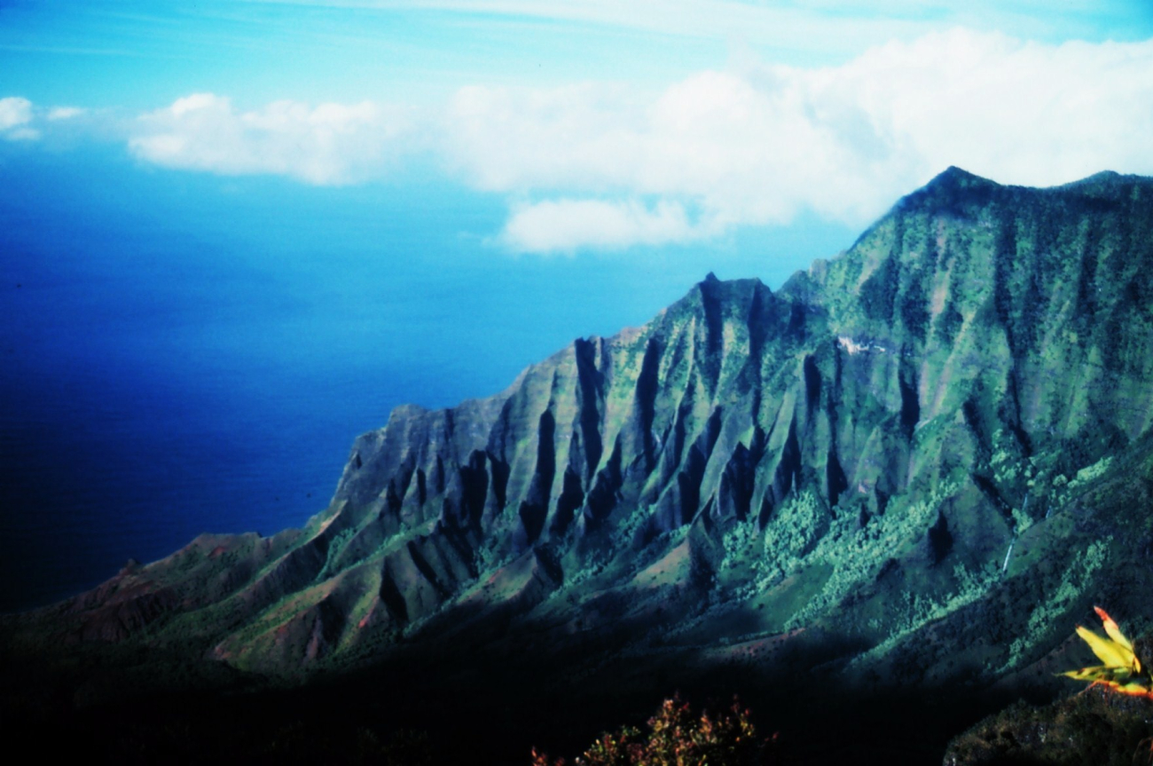 A knife-edge ridge on Kauai on the Na Pali coast (Image credit: Commander John Bortniak) A knife-edge ridge on Kauai on the Na Pali coast