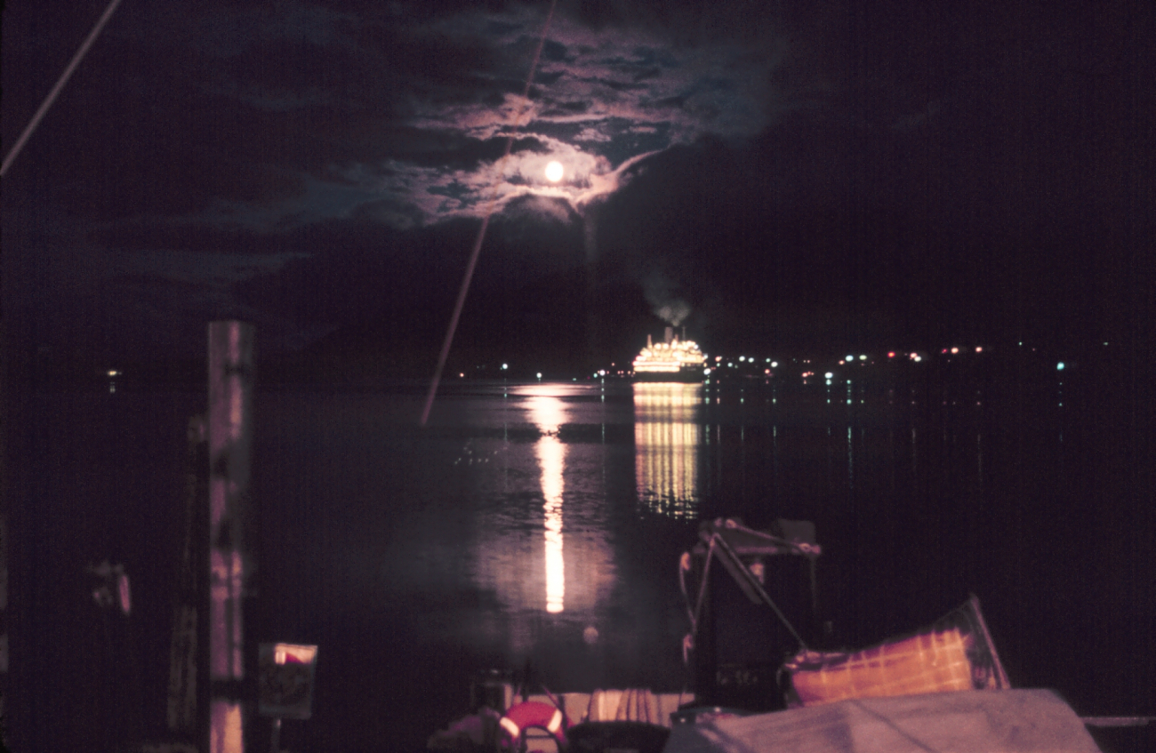 Cruise ship at Juneau in the moonlight (Image credit: Commander John Bortniak) Cruise ship at Juneau in the moonlight