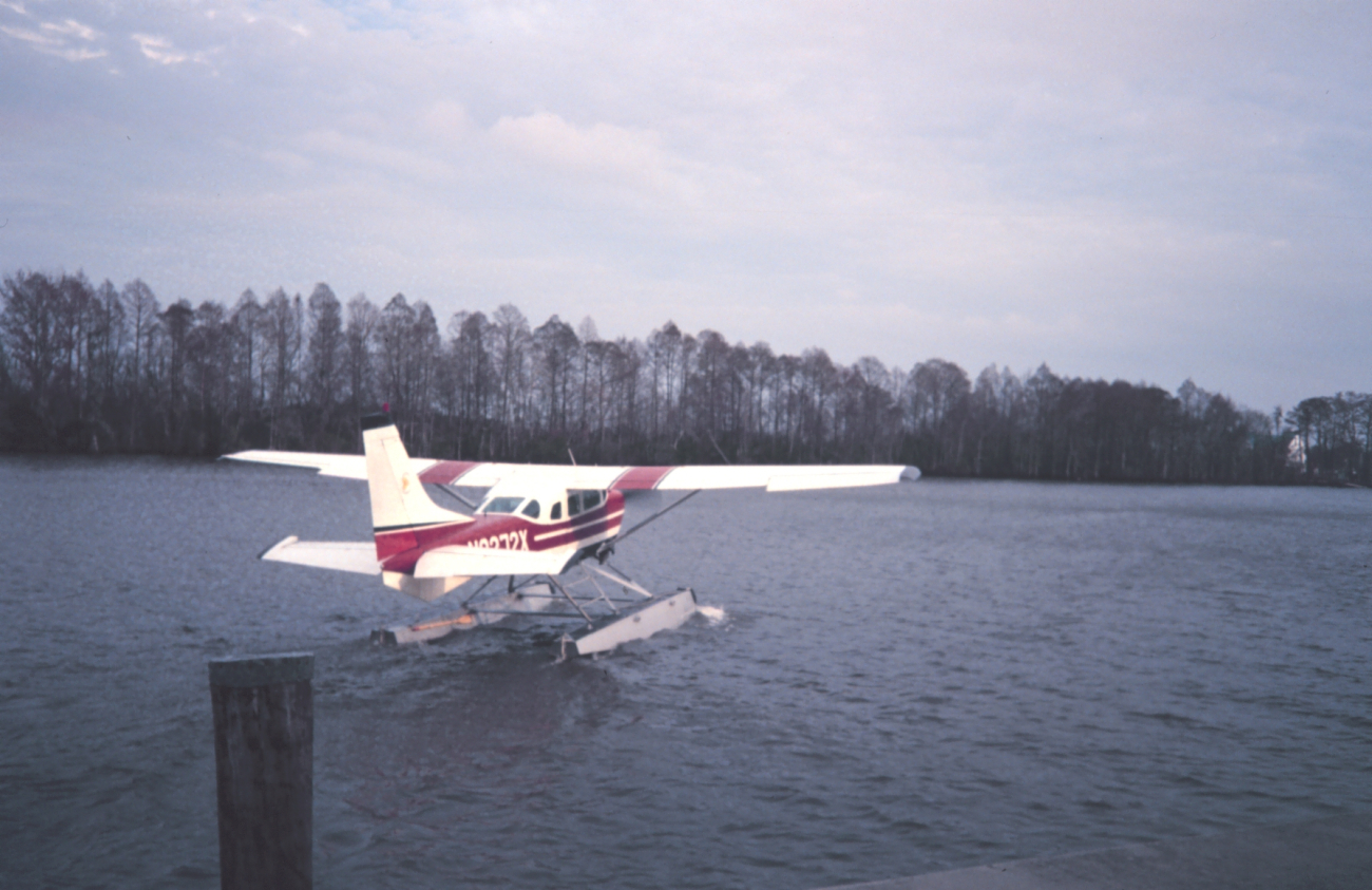 Seaplane taking off from the Tchefunte River to East Timbalier Island area (Image credit: Dr. Terry McTigue) Seaplane taking off from the Tchefunte River to East Timbalier Island area