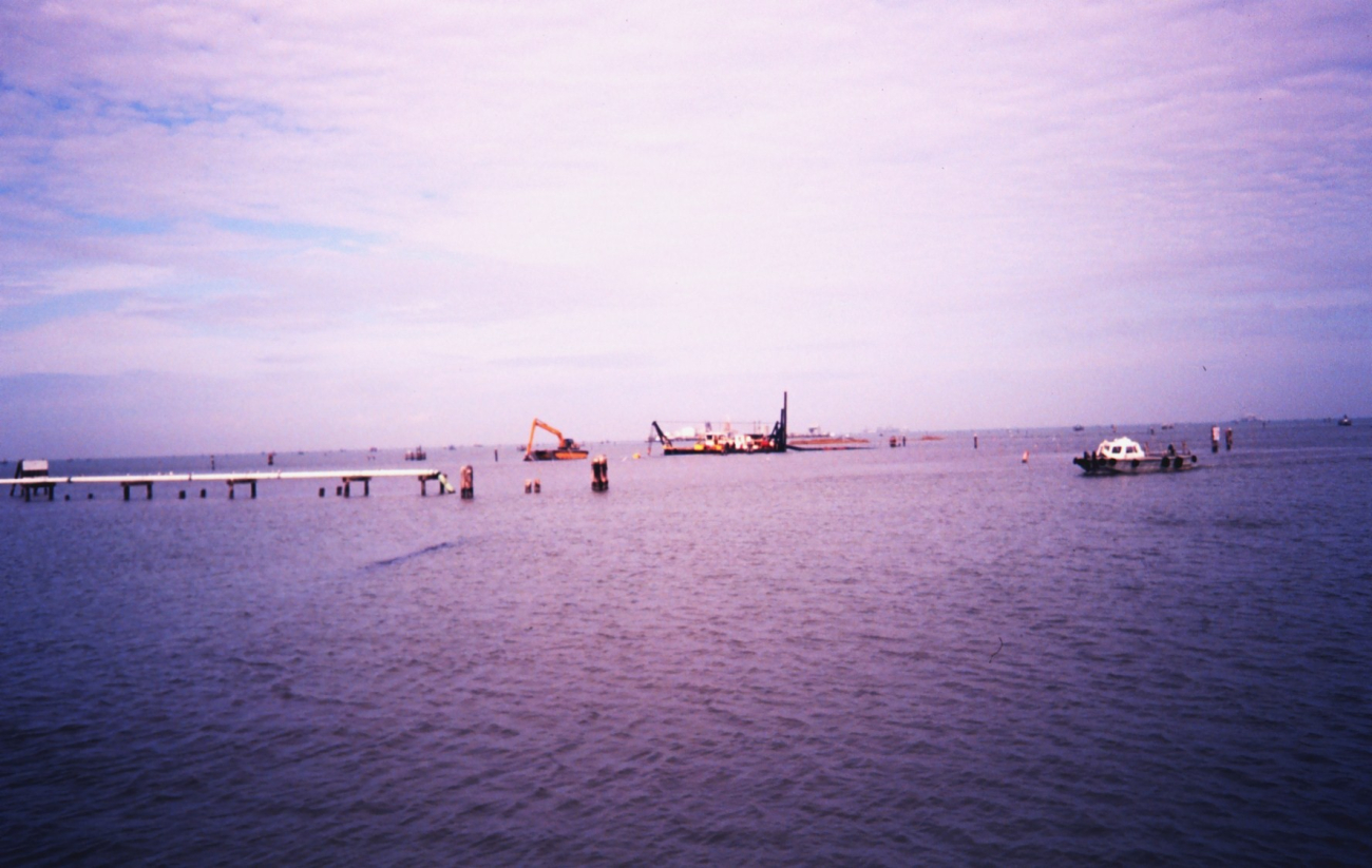 The Greenhill/East Timbalier dredge -- dredging in a channel to build new landfor marsh habitat (Image credit: Dr. Terry McTigue) The Greenhill/East Timbalier dredge -- dredging in a channel to build new landfor marsh habitat