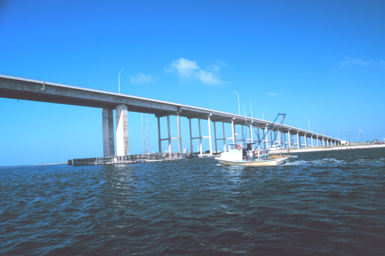 A shrimp boat headed north along the Intracoastal Waterway passing under the JFK Causeway (Image credit: Mr. William B. Folsom) A shrimp boat headed north along the Intracoastal Waterway passing under the JFK Causeway