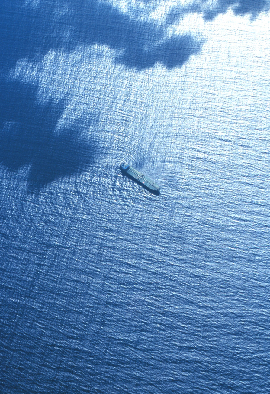 Strange wave refraction pattern apparent in aerial photographas swells encounter large merchant vessel (Image credit: Mr. Sean Linehan) Strange wave refraction pattern apparent in aerial photographas swells encounter large merchant vessel