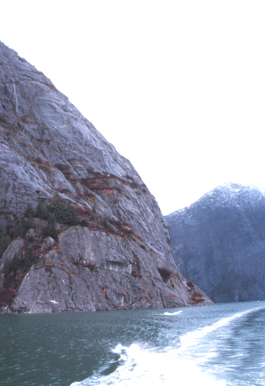 A wake disturbs the placid waters of Tracy Arm Fjord (Image credit: Personnel of NOAA Ship RAINIER) A wake disturbs the placid waters of Tracy Arm Fjord