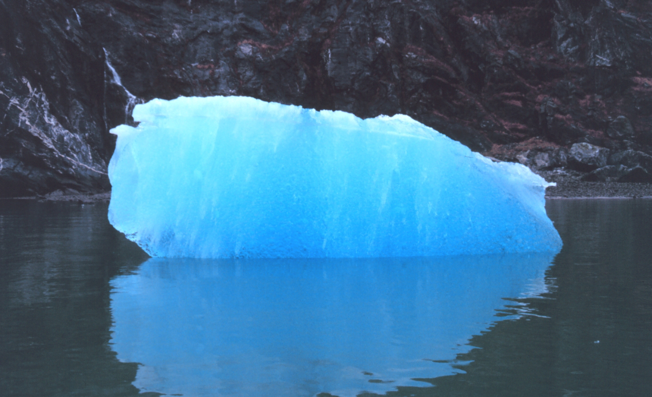 A bergy bit floating quietly in Tracy Arm Fjord (Image credit: Personnel of NOAA Ship RAINIER) A bergy bit floating quietly in Tracy Arm Fjord