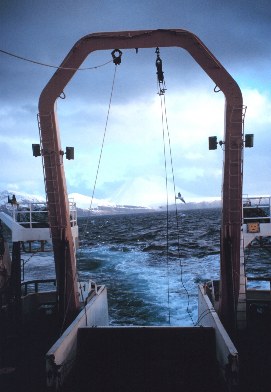 An Aleutian volcano seen through the A-Frame (Image credit: Personnel of NOAA Ship MILLER FREEMAN) An Aleutian volcano seen through the A-Frame