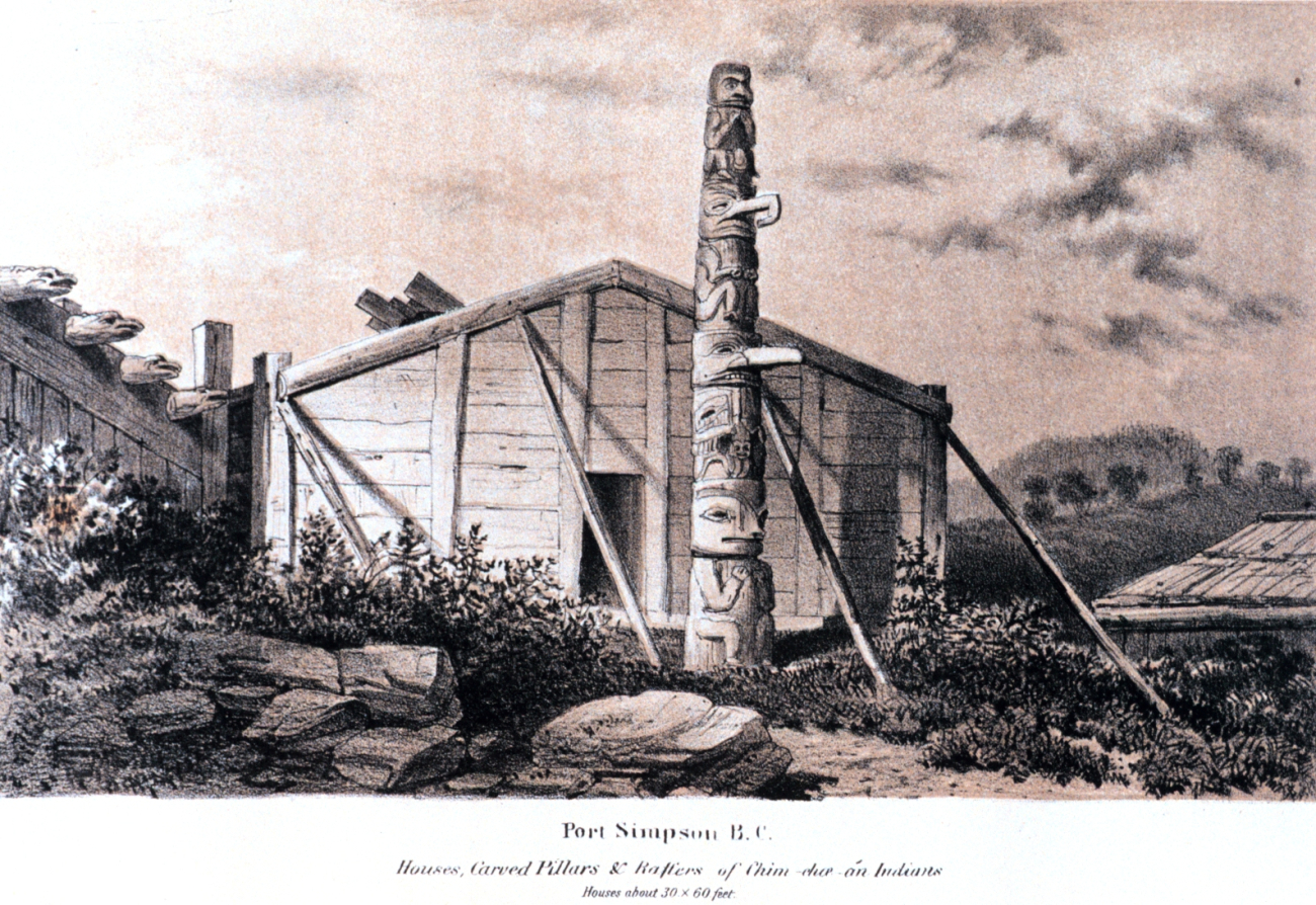 Native dwelling and totem pole at Port Simpson, British Columbia (Image credit: Archival photography by Mr. Steve Nicklas) Native dwelling and totem pole at Port Simpson, British Columbia