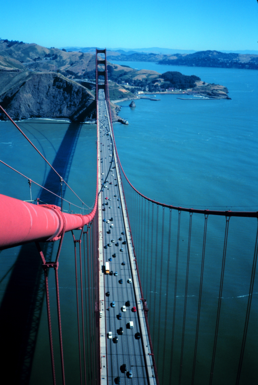 View from the top of the south tower of the Golden Gate Bridge looking north (Image credit: Rich Bourgerie) View from the top of the south tower of the Golden Gate Bridge looking north