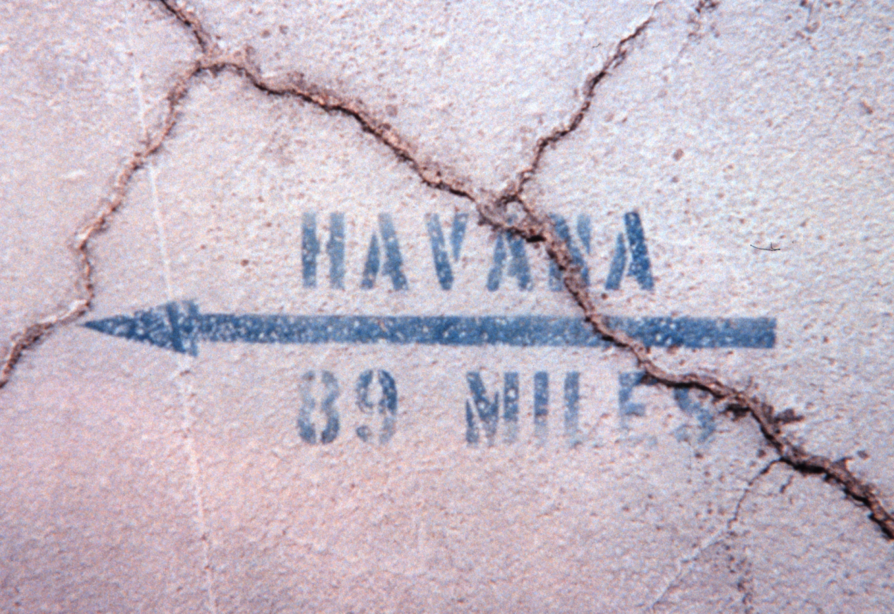 The distance and direction to Havana, Cuba, from the southernmost pier onKey West (Image credit: Captain Albert E. Theberge) The distance and direction to Havana, Cuba, from the southernmost pier onKey West