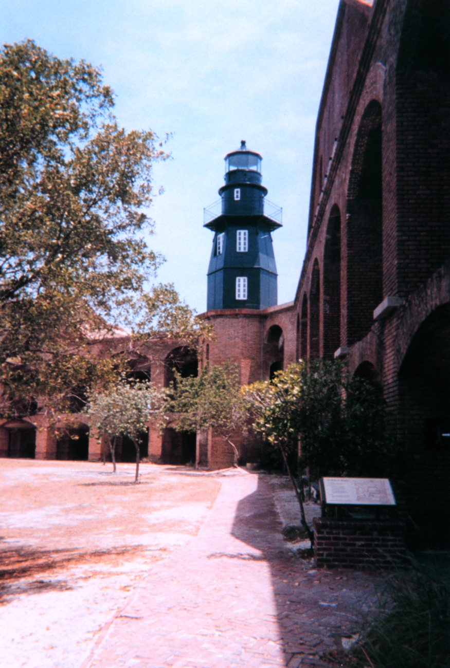The lighthouse at Fort Jefferson, Dry Tortugas National Park, as seen from theinterior of the fort (Image credit: Captain Albert E. Theberge) The lighthouse at Fort Jefferson, Dry Tortugas National Park, as seen from theinterior of the fort