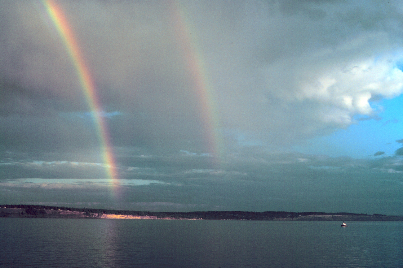 A spectacular double rainbow (Image credit: Mr. David Sinson) A spectacular double rainbow