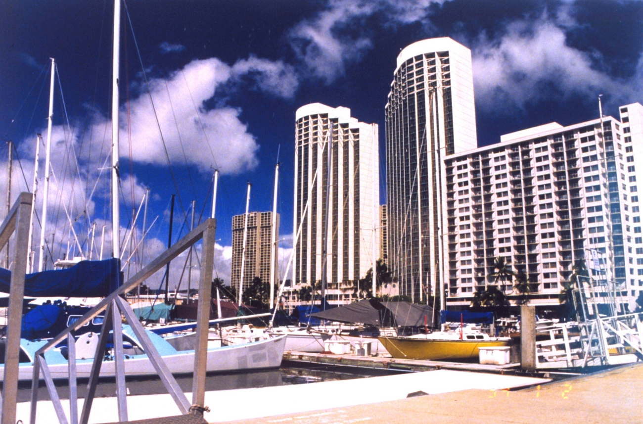 A view at the Ali Wai Yacht Harbor near Waikiki Beach (Image credit: Mary Hollinger) A view at the Ali Wai Yacht Harbor near Waikiki Beach