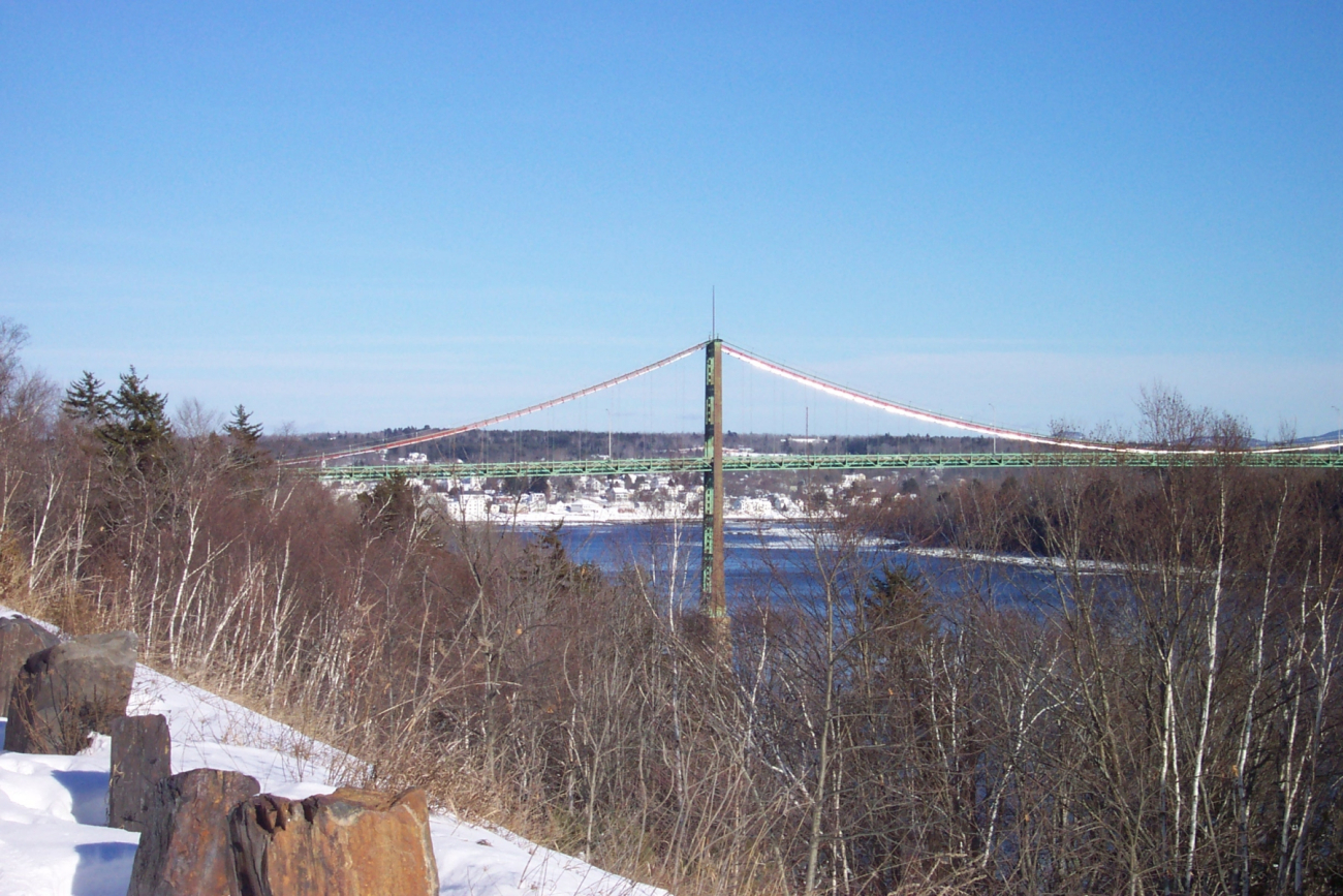 South pier of the Waldo-Hancock suspension bridge across thePenobscot River (Image credit: Casey Theberge) South pier of the Waldo-Hancock suspension bridge across thePenobscot River