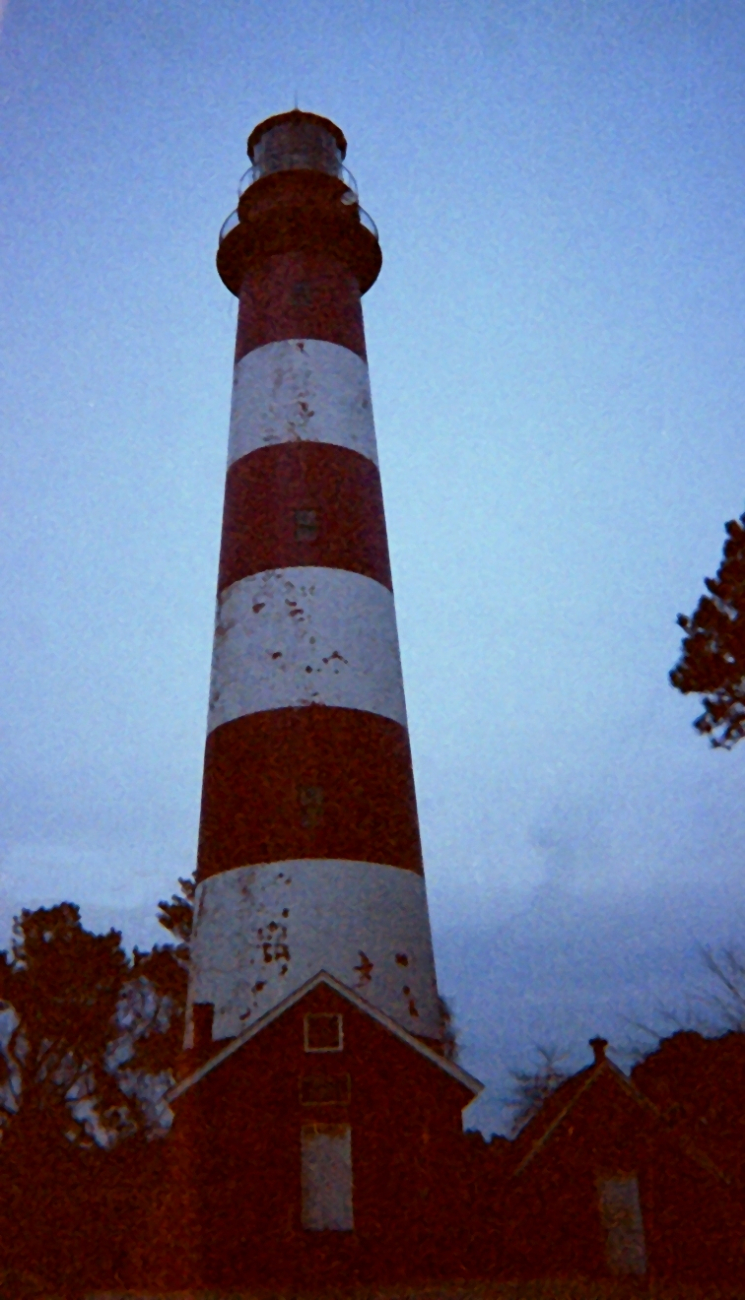 Assateague Lighthouse at dusk (Image credit: Captain Albert E. Theberge) Assateague Lighthouse at dusk