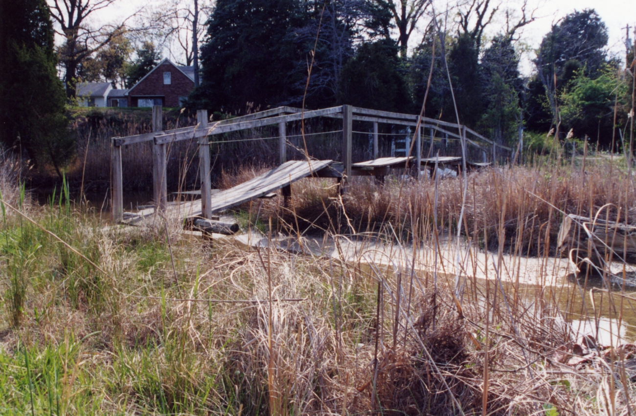 A footbridge crossing a small tidal creek (Image credit: Mary Hollinger) A footbridge crossing a small tidal creek