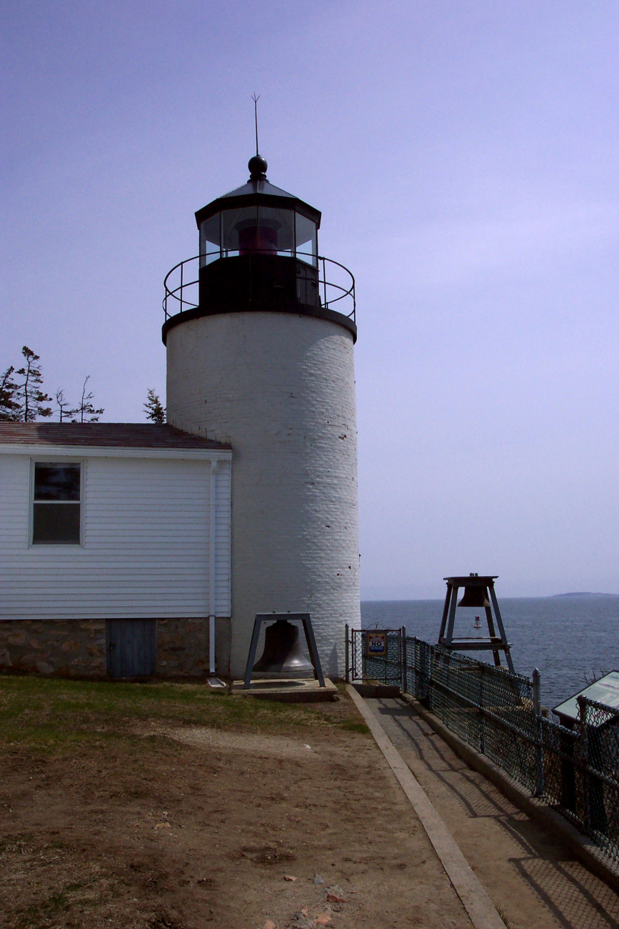 Bass Harbor Head Lighthouse with old fog bell as seen looking east from itswest side (Image credit: Captain Albert E. Theberge) Bass Harbor Head Lighthouse with old fog bell as seen looking east from itswest side