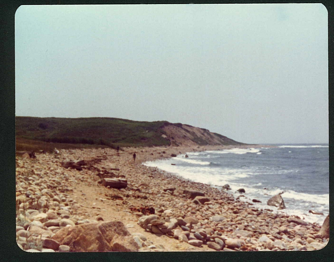 The cobble beach and cliffs on the Atlantic side of Block Island (Image credit: Dr. Gary E. Eddey) The cobble beach and cliffs on the Atlantic side of Block Island