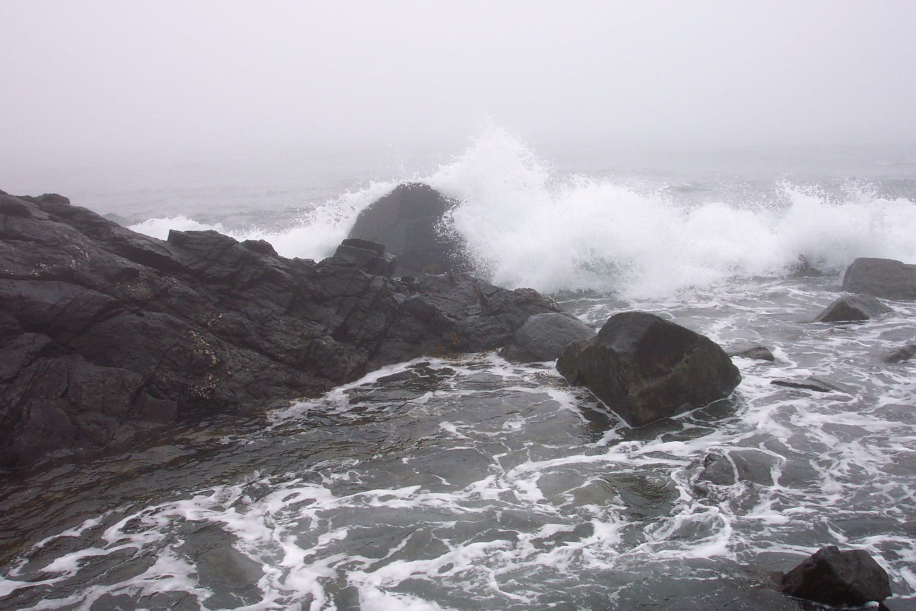 Ocean and rock doing battle below West Quoddy Head (Image credit: Captain Albert E. Theberge) Ocean and rock doing battle below West Quoddy Head