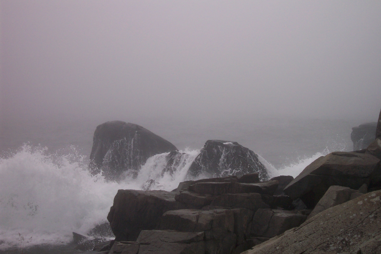 Rock, foam, and fog (Image credit: Captain Albert E. Theberge) Rock, foam, and fog