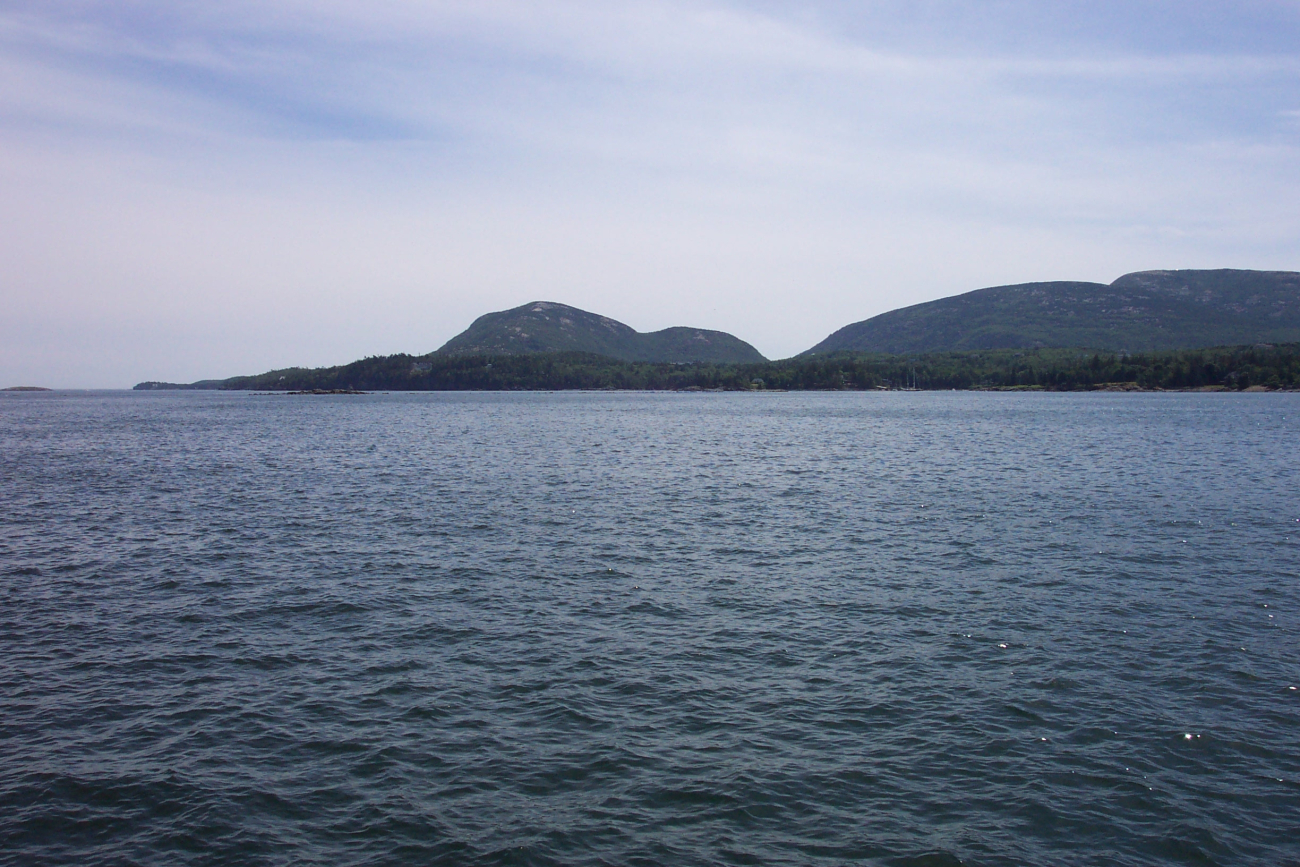 Looking west toward Acadia National Park while approaching Bar Harbor (Image credit: Captain Albert E. Theberge) Looking west toward Acadia National Park while approaching Bar Harbor