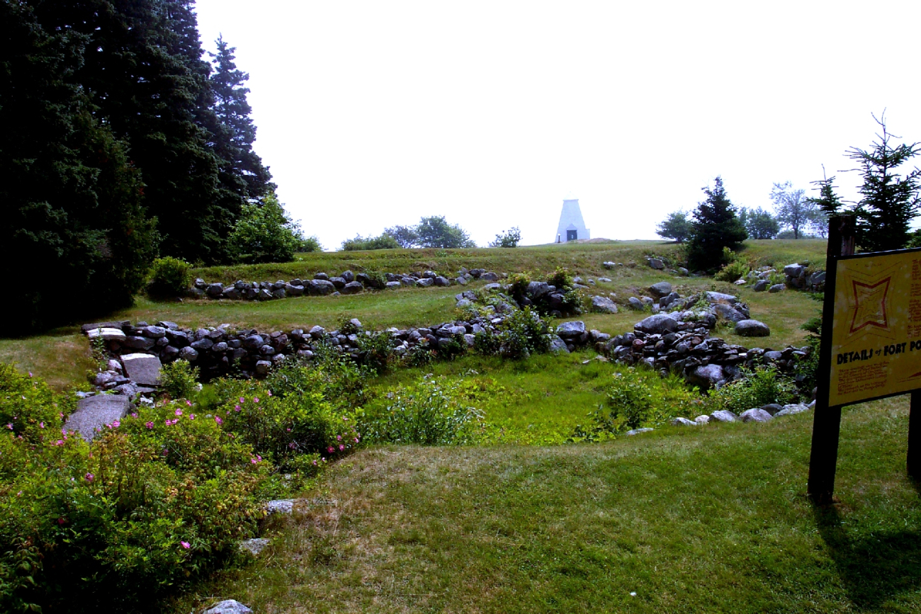 The Fort Point Bell Tower seen over the ruins of an old French andIndian War fort (Image credit: Captain Albert E. Theberge) The Fort Point Bell Tower seen over the ruins of an old French andIndian War fort