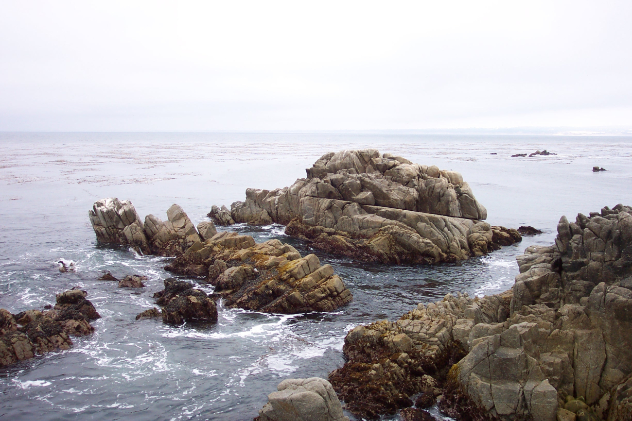 The rocky shores in the Point Pinos area composed of highly erosion resistantSanta Lucia Granodiorite (Image credit: Captain Albert E. Theberge) The rocky shores in the Point Pinos area composed of highly erosion resistantSanta Lucia Granodiorite