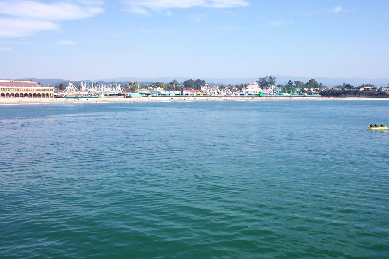 Santa Cruz Boardwalk with the high peak Loma Prieta seen in the background (Image credit: Captain Albert E. Theberge) Santa Cruz Boardwalk with the high peak Loma Prieta seen in the background