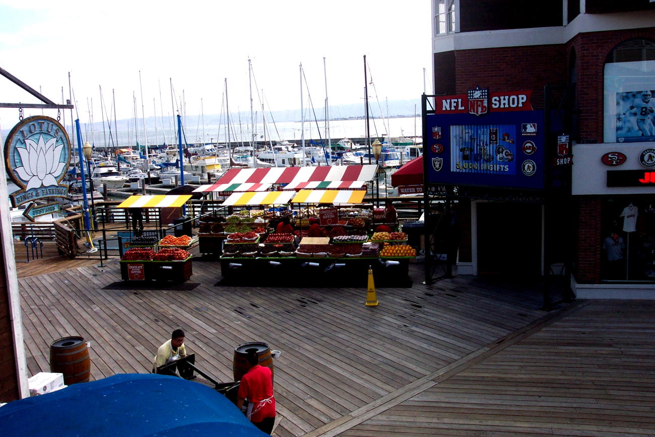 An open-air produce market on Pier 39, near Fisherman's Wharf (Image credit: Captain Albert E. Theberge) An open-air produce market on Pier 39, near Fisherman's Wharf
