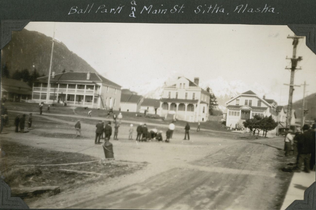 Playing baseball at Sitka (Image credit: Family of Commander Leonard C. Johnson, USC&GS;) Playing baseball at Sitka