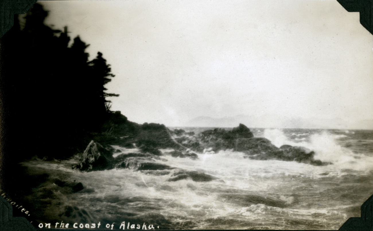 Surf breaking on the outer coast