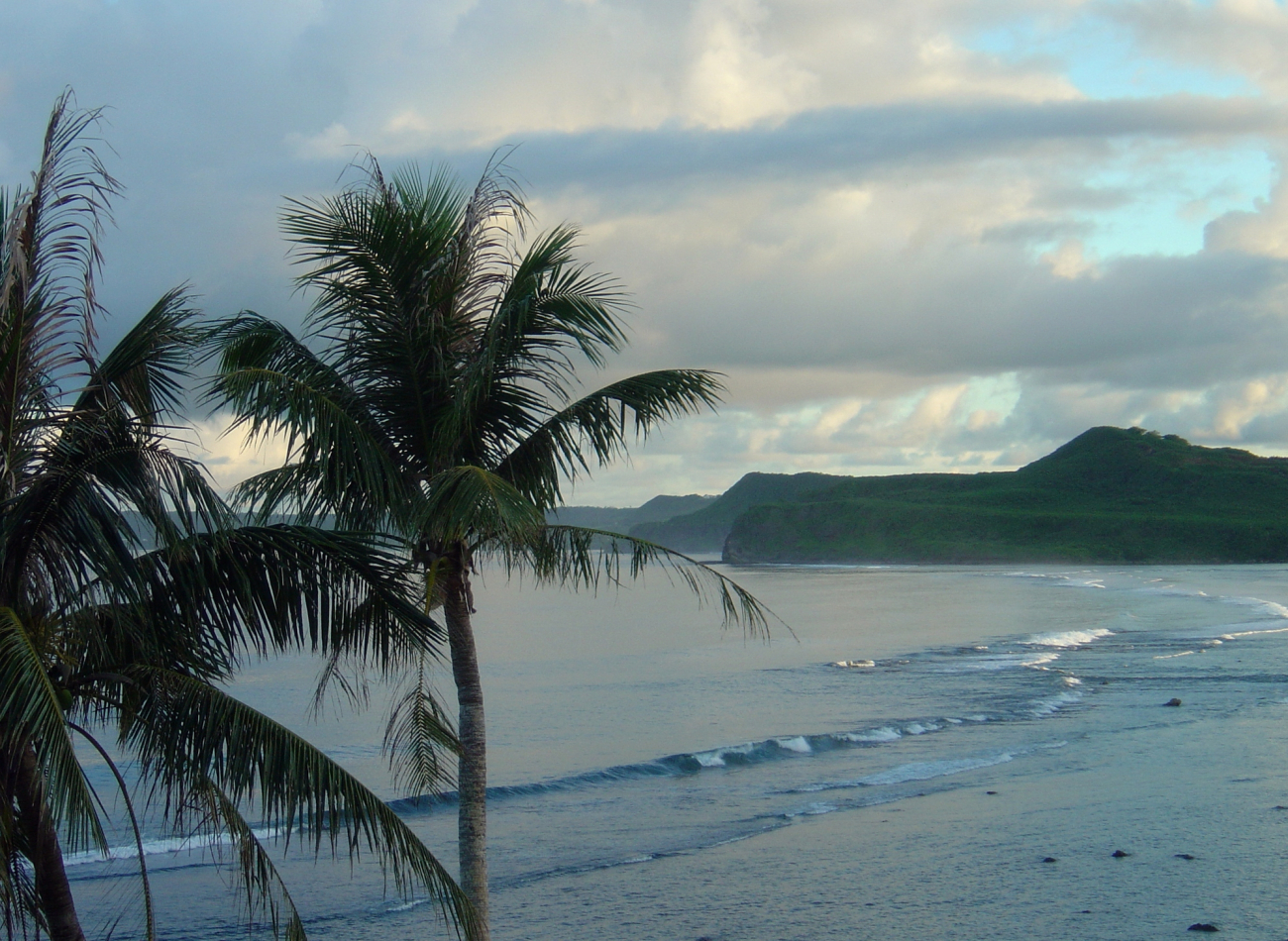 Waves striking the outer reef at the end of the day on Guam (Image credit: David Burdick) Waves striking the outer reef at the end of the day on Guam