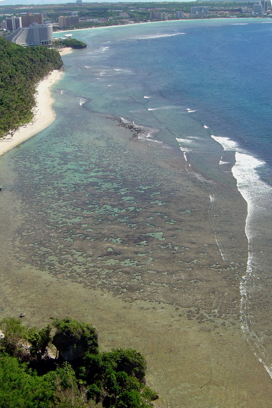 Reef edge and reef flat in Tumon Bay, Guam (Image credit: David Burdick) Reef edge and reef flat in Tumon Bay, Guam