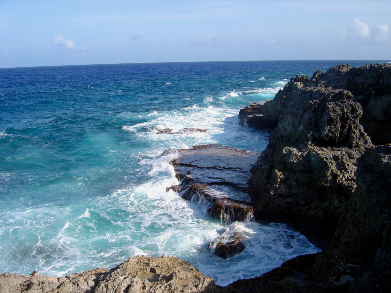 Sea, foam, sky, and coral rock meet on the Guam coastline (Image credit: David Burdick) Sea, foam, sky, and coral rock meet on the Guam coastline