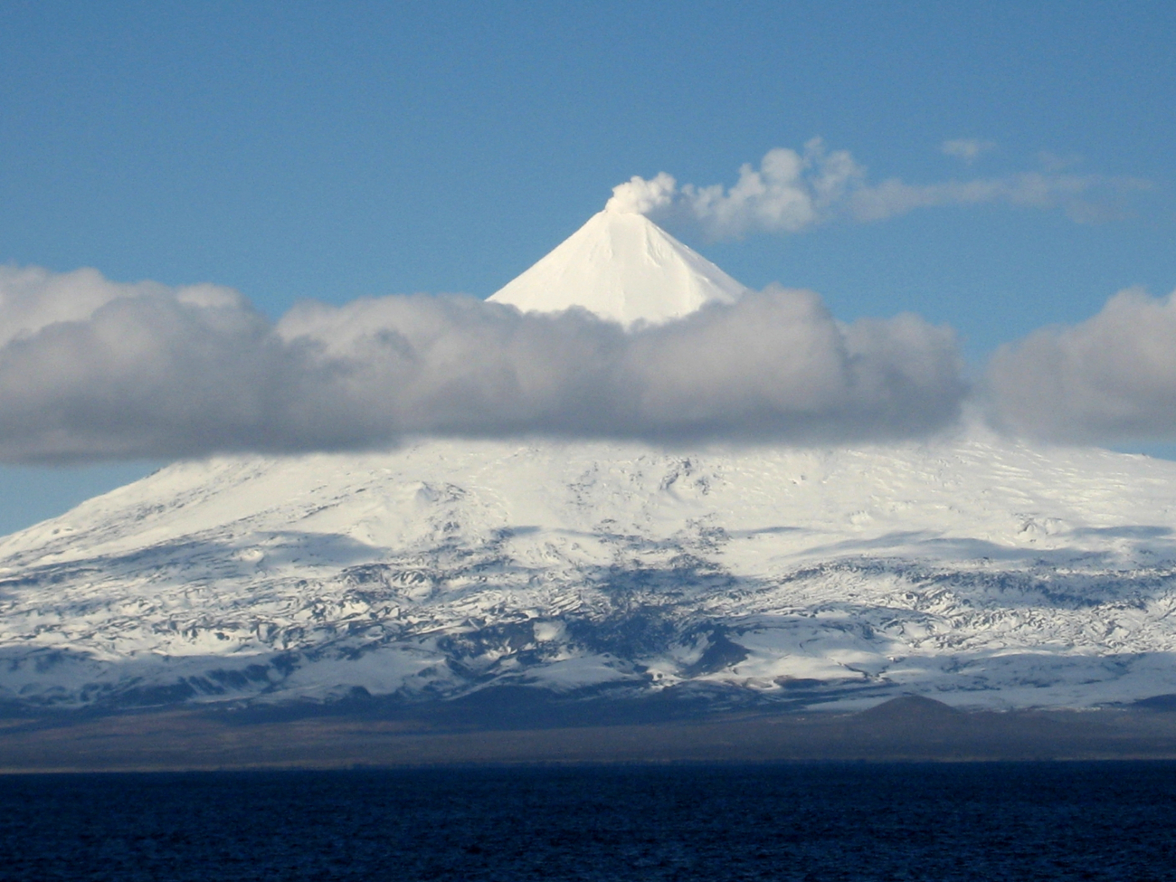 Shishaldin Volcano, one of the great navigationallandmarks of Alaska (Image credit: Second Mate Michael Theberge) Shishaldin Volcano, one of the great navigationallandmarks of Alaska