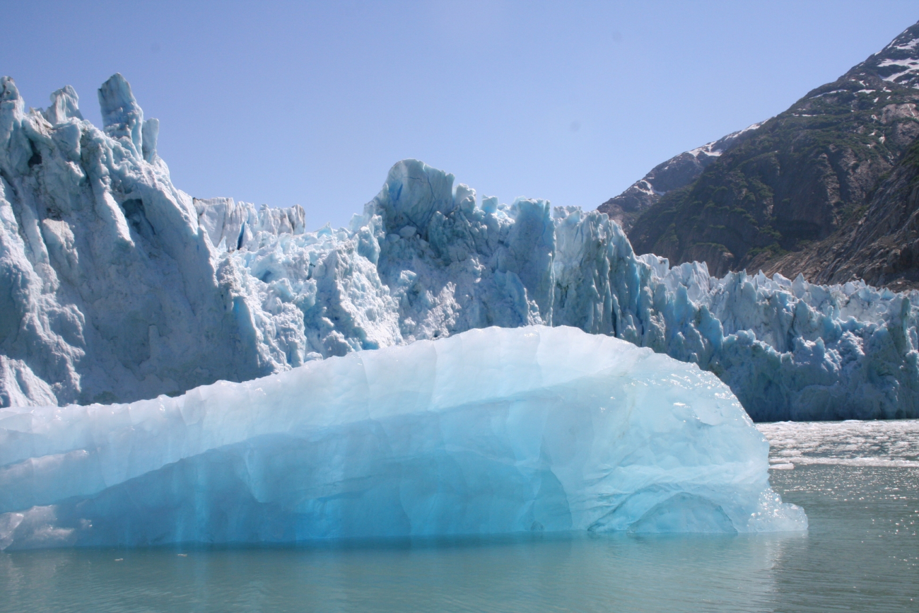 Beautiful aquamarine ice calved from the Dawes Glacier (Image credit: Aleria Jensen NMFS/AKR/AKRO/PRD) Beautiful aquamarine ice calved from the Dawes Glacier