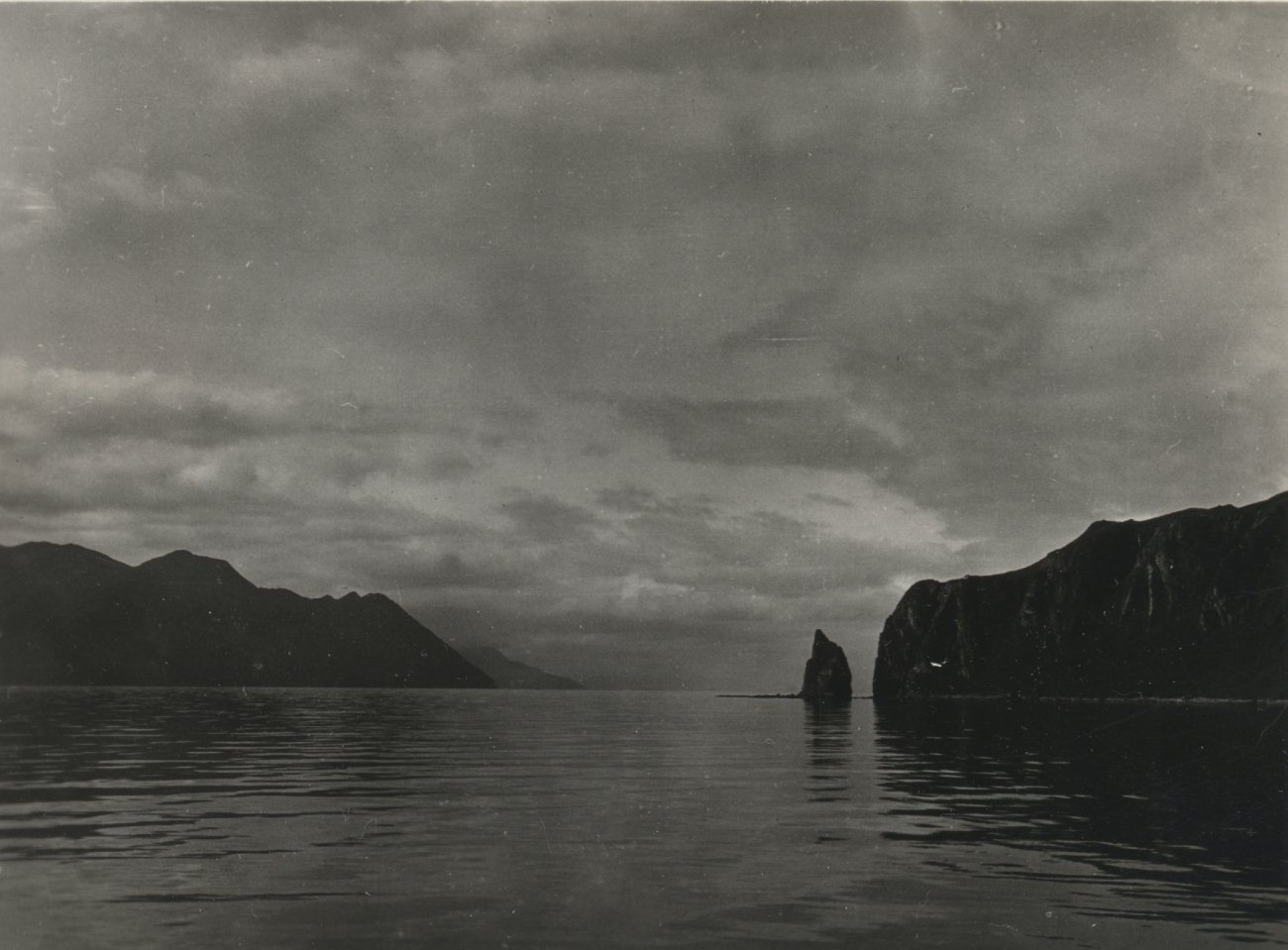 Entrance to Makushin Bay (Image credit: Collection of Vice Admiral H. Arnold Karo) Entrance to Makushin Bay