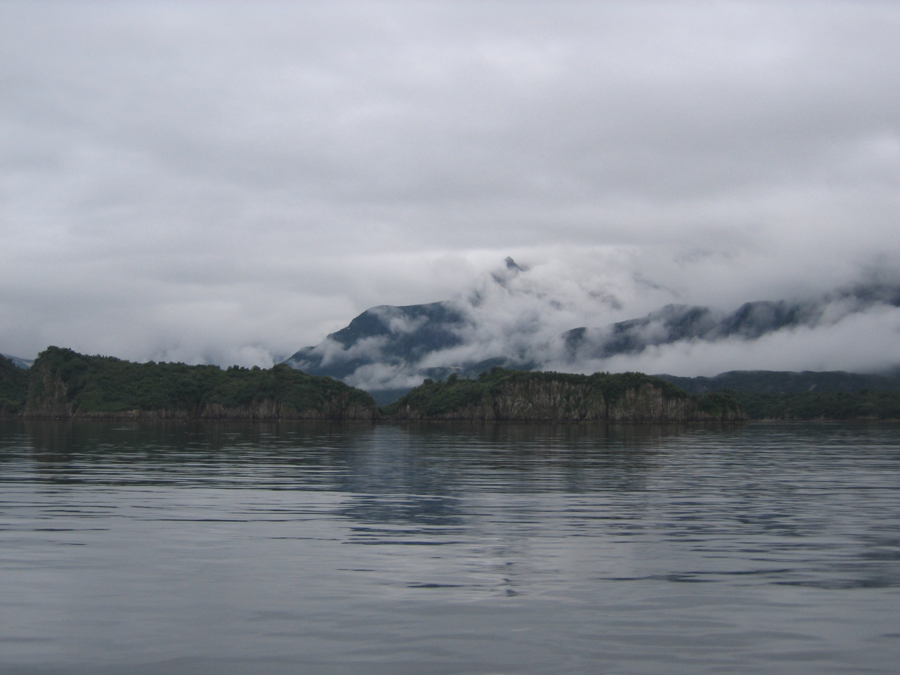 Mist-shrouded mountains over National Geographic Bay (Image credit: Frank Cantelas) Mist-shrouded mountains over National Geographic Bay