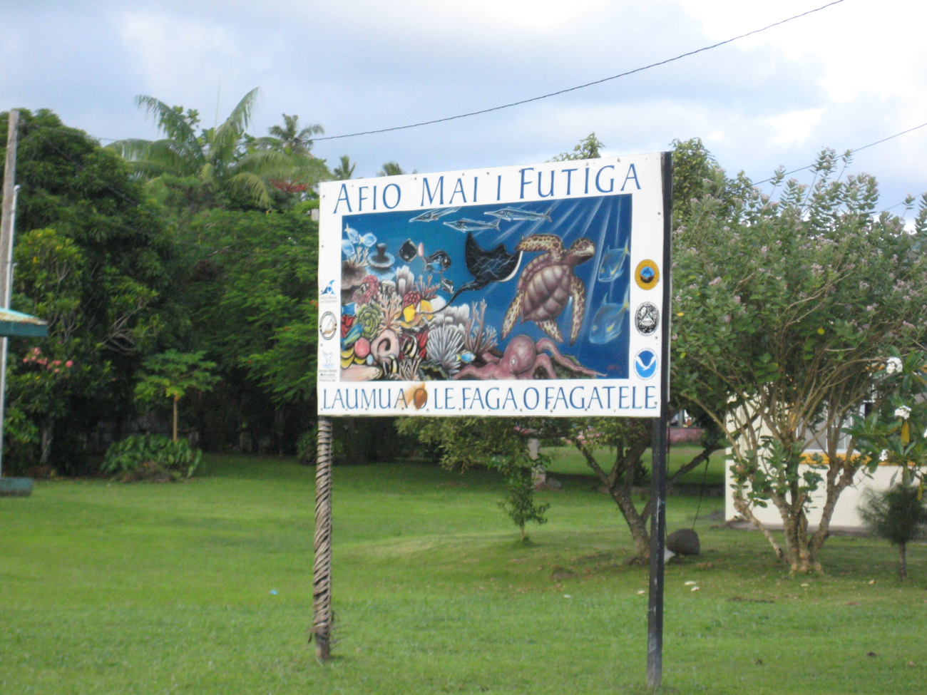 Sign at the Fagatele Bay National Marine Sanctuary (Image credit: Dr. Matt Kendall) Sign at the Fagatele Bay National Marine Sanctuary