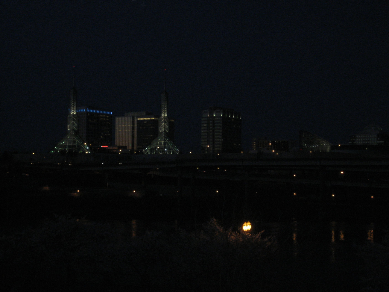 Some of the lights of Portland at night