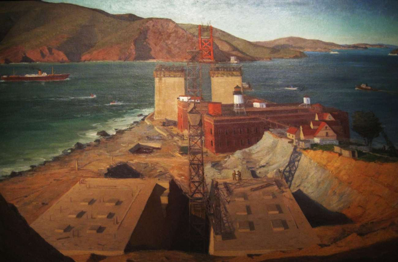 Golden Gate Bridge painted by Ray Strong in 1934 (Image credit: Captain Albert E. Theberge) Golden Gate Bridge painted by Ray Strong in 1934