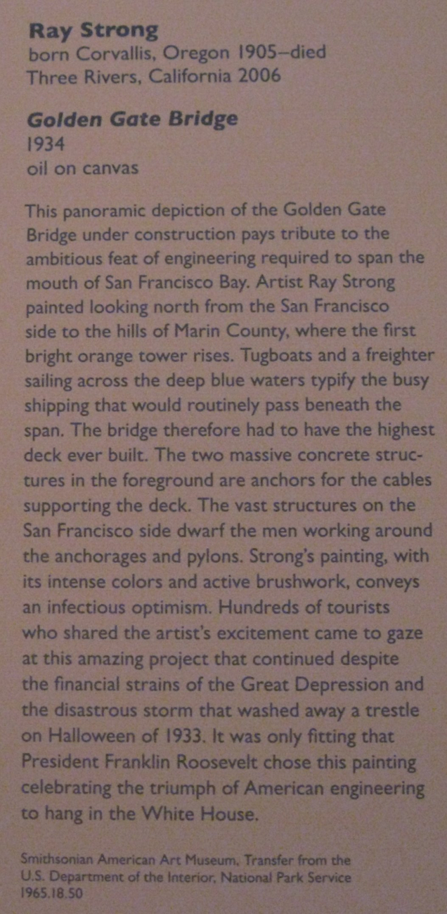 Attribution for Golden Gate Bridge painted by Ray Strong in 1934