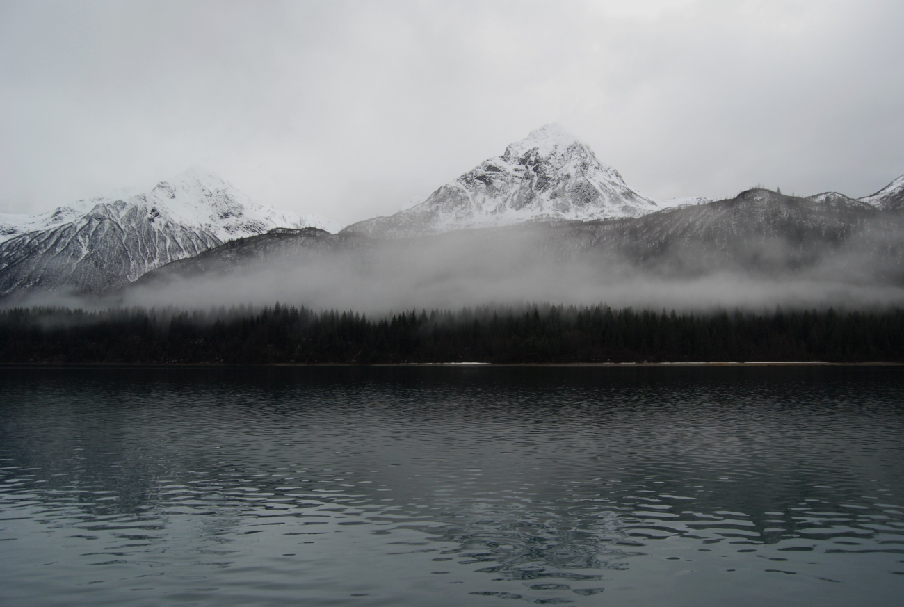 First dusting of snow on south shore of Tidal Inlet (Image credit: Ensign Patricia Raymond) First dusting of snow on south shore of Tidal Inlet