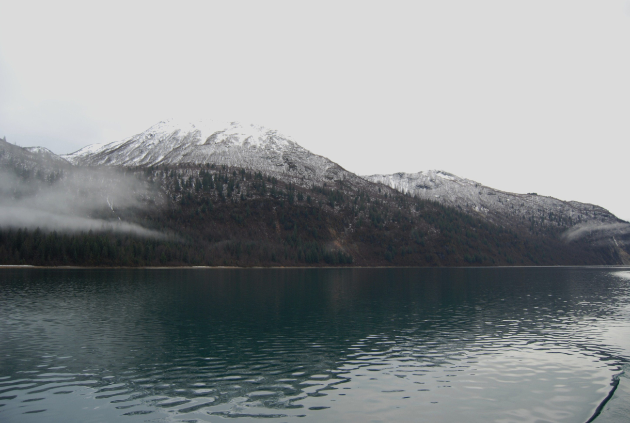First dusting of snow on south shore of Tidal Inlet (Image credit: Ensign Patricia Raymond) First dusting of snow on south shore of Tidal Inlet