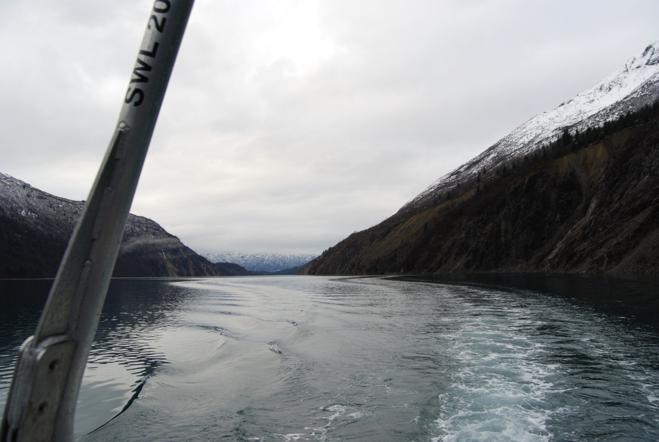 Looking toward west end of Tidal Inlet after first dusting of snow