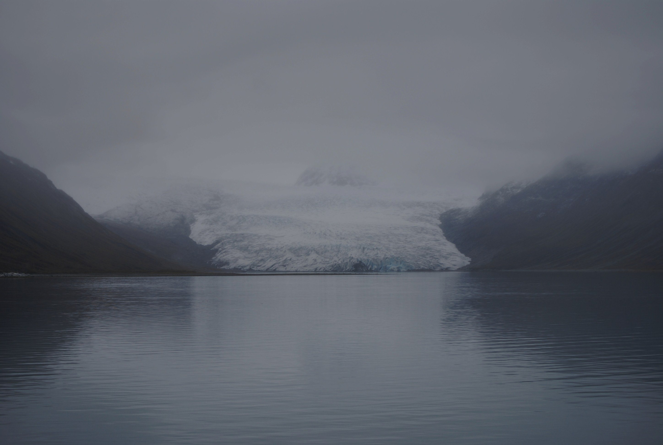 Reid Glacier on a misty day (Image credit: Ensign Patricia Raymond) Reid Glacier on a misty day