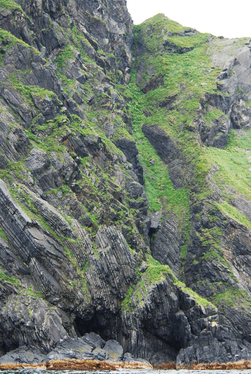 Highly inclined sedimentary beds (Image credit: Ensign Patricia Raymond) Highly inclined sedimentary beds