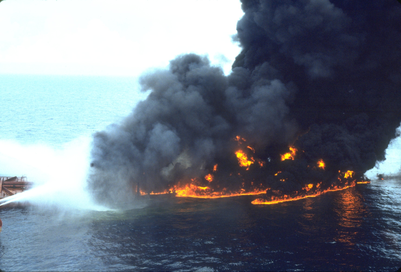 The tanker Megaborg oil spill occurred as the result of an accident duringlightering operations with a subsequent fire (Image credit: Collection of Doug Helton, NOAA/NOS/ORR) The tanker Megaborg oil spill occurred as the result of an accident duringlightering operations with a subsequent fire